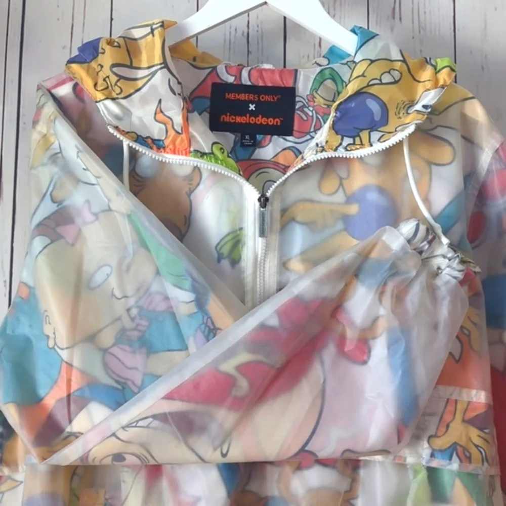 Members Only Translucent Nickelodeon Print Pullover Jacket Size XL - Picture 11 of 16